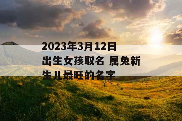 2023年3月12日出生女孩取名 属兔新生儿最旺的名字