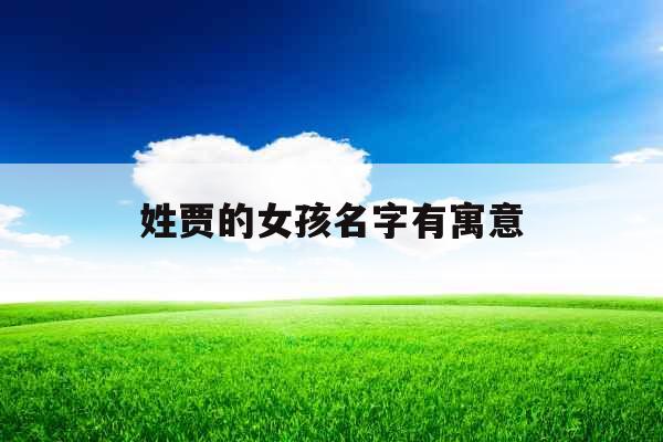 姓贾的女孩名字有寓意