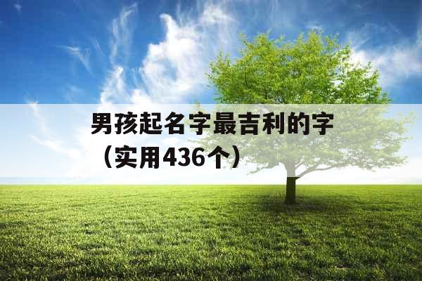 男孩起名字最吉利的字（实用436个）