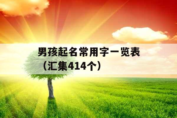 男孩起名常用字一览表（汇集414个）