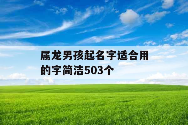 属龙男孩起名字适合用的字简洁503个 属龙男孩起名字适合用的字简洁503个