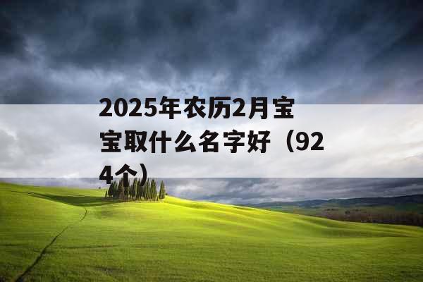 2025年农历2月宝宝取什么名字好(924个) 2025年农历2月宝宝取什么名字好(924个)